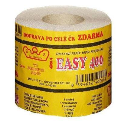 Toaletní papír EASY 400 útržků 1vr.(bal.64rolí) žlutý obal